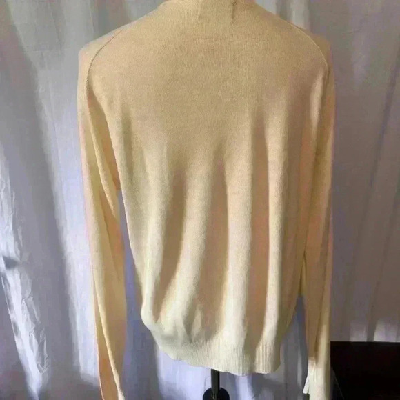 Pale Yellow V-neck Sweater With Donkey/mexican/sombrero Logo On Chest. Sz XL - Picture 4 of 5